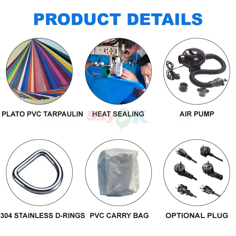 Sayok Customized 8 Meters Blue Portable Backyard Parties Pub Inflatable PVC Pool Bar for Adults