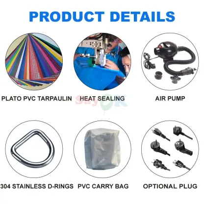 Sayok Customized 8 Meters Blue Portable Backyard Parties Pub Inflatable PVC Pool Bar for Adults