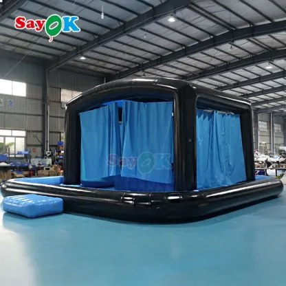 Sayok Customized 8 Meters Blue Portable Backyard Parties Pub Inflatable PVC Pool Bar for Adults