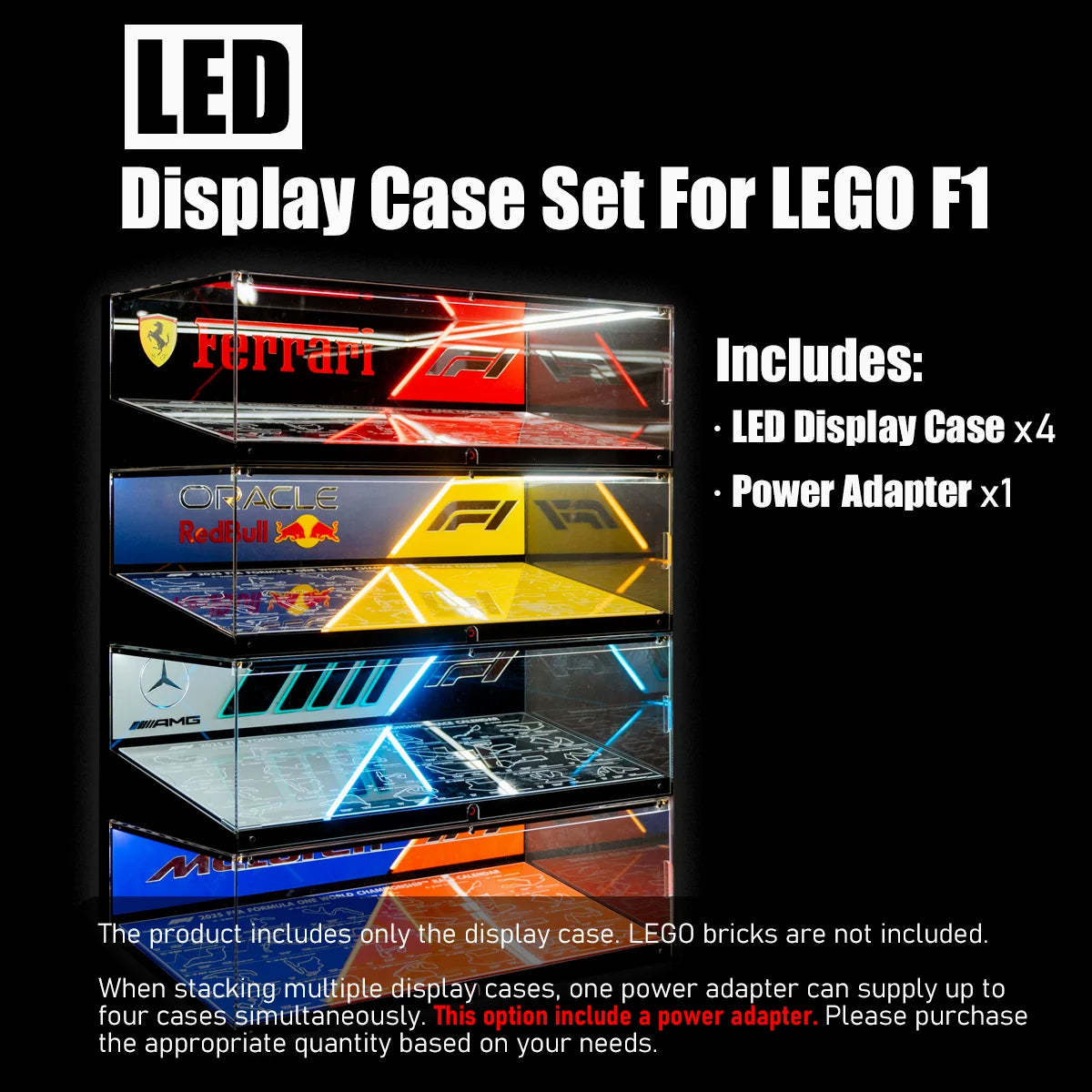 ��Premium��LED Display Case for LEGO F1 Race Cars