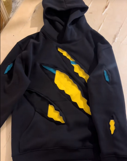 Battle-Damaged Spider Hoodie (Front and Sleeves)