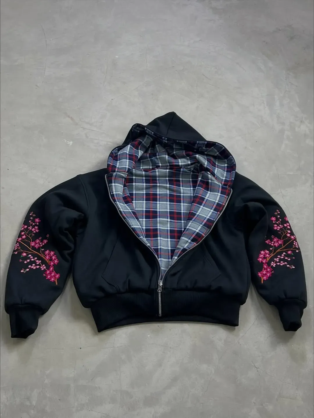 Sakura Embroidery Reversesble Full-Zip Jacket