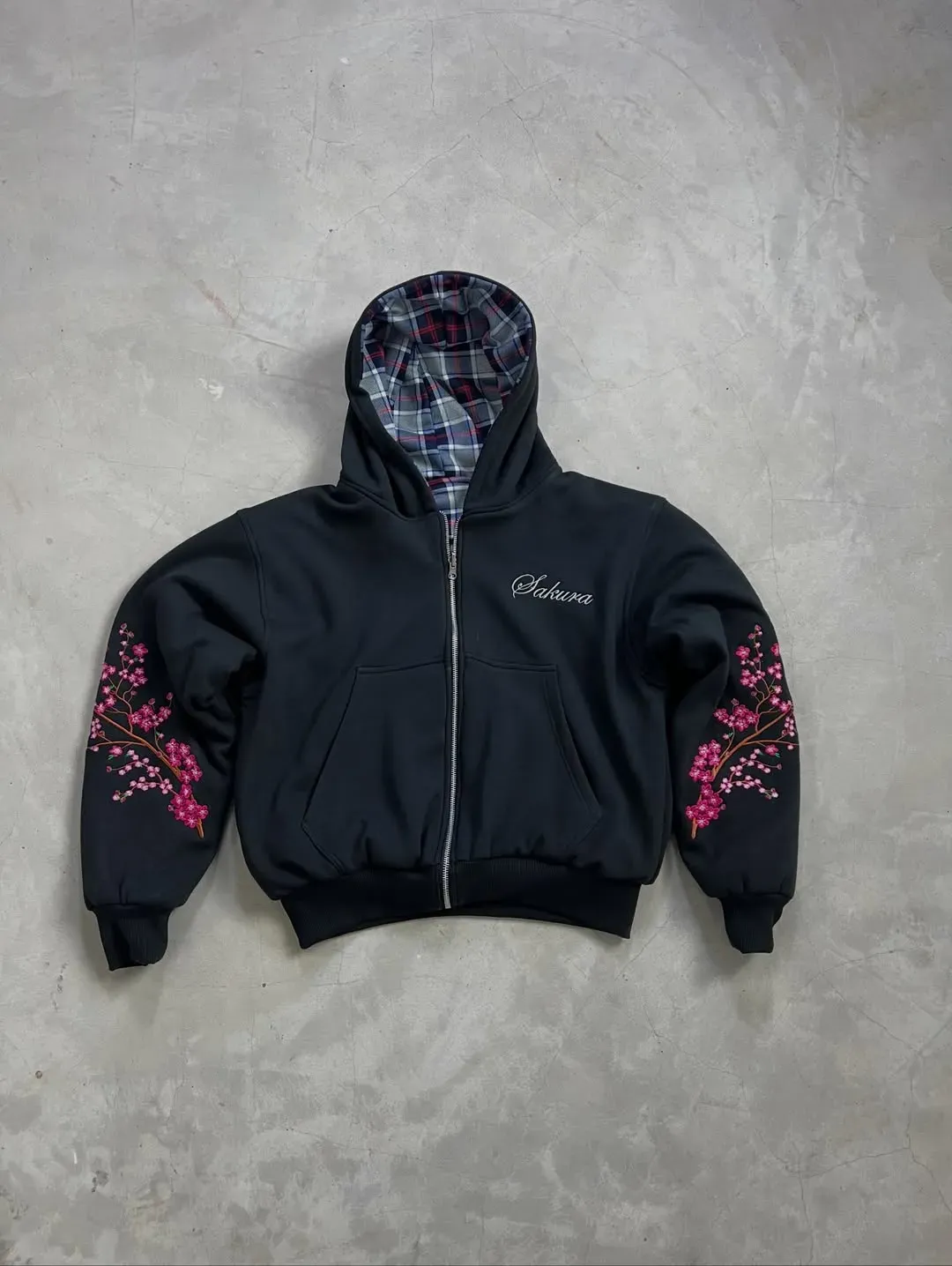 Sakura Embroidery Reversesble Full-Zip Jacket