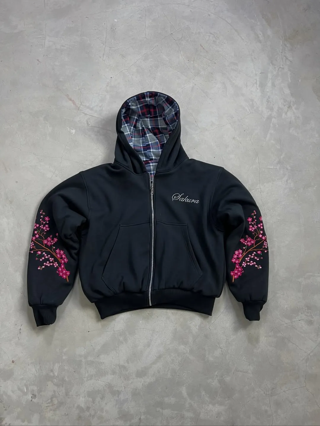 Sakura Embroidery Reversesble Full-Zip Jacket