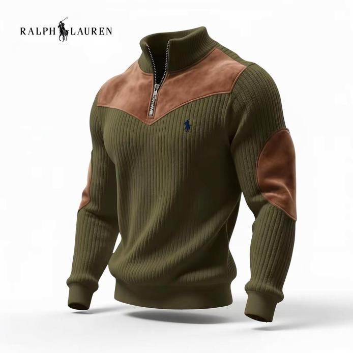 Half-Zip Wool Knit Sweater
