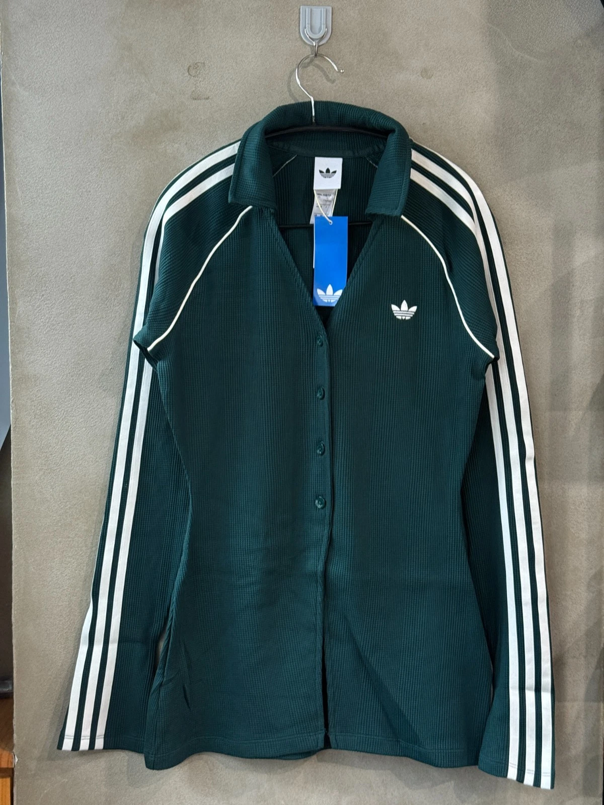 adidas Originals Button Down Waffle Top Women Lifestyle Casual AsiaFit KS7810