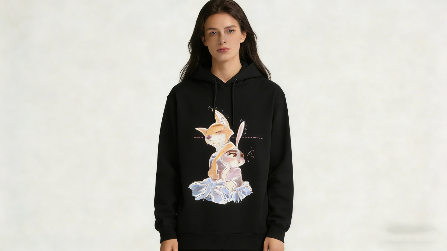 Romantic Nick & Judy Embraced Hoodie - Soft Cotton Blend