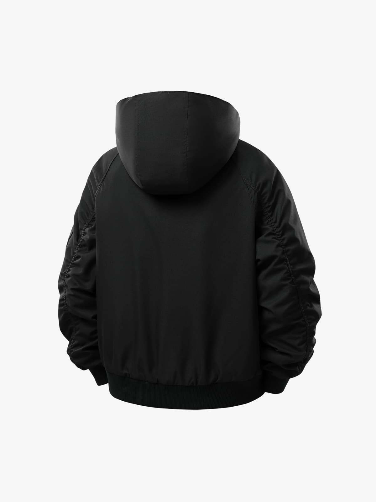 Retro Contrast Fur Collar Quilted Cotton Bomber Jacket