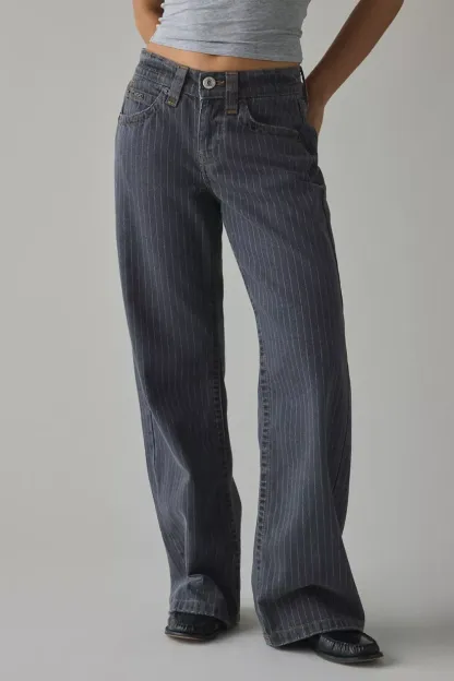 Kayla Printed Pinstripe Jeans (Buy 2 Free Shipping