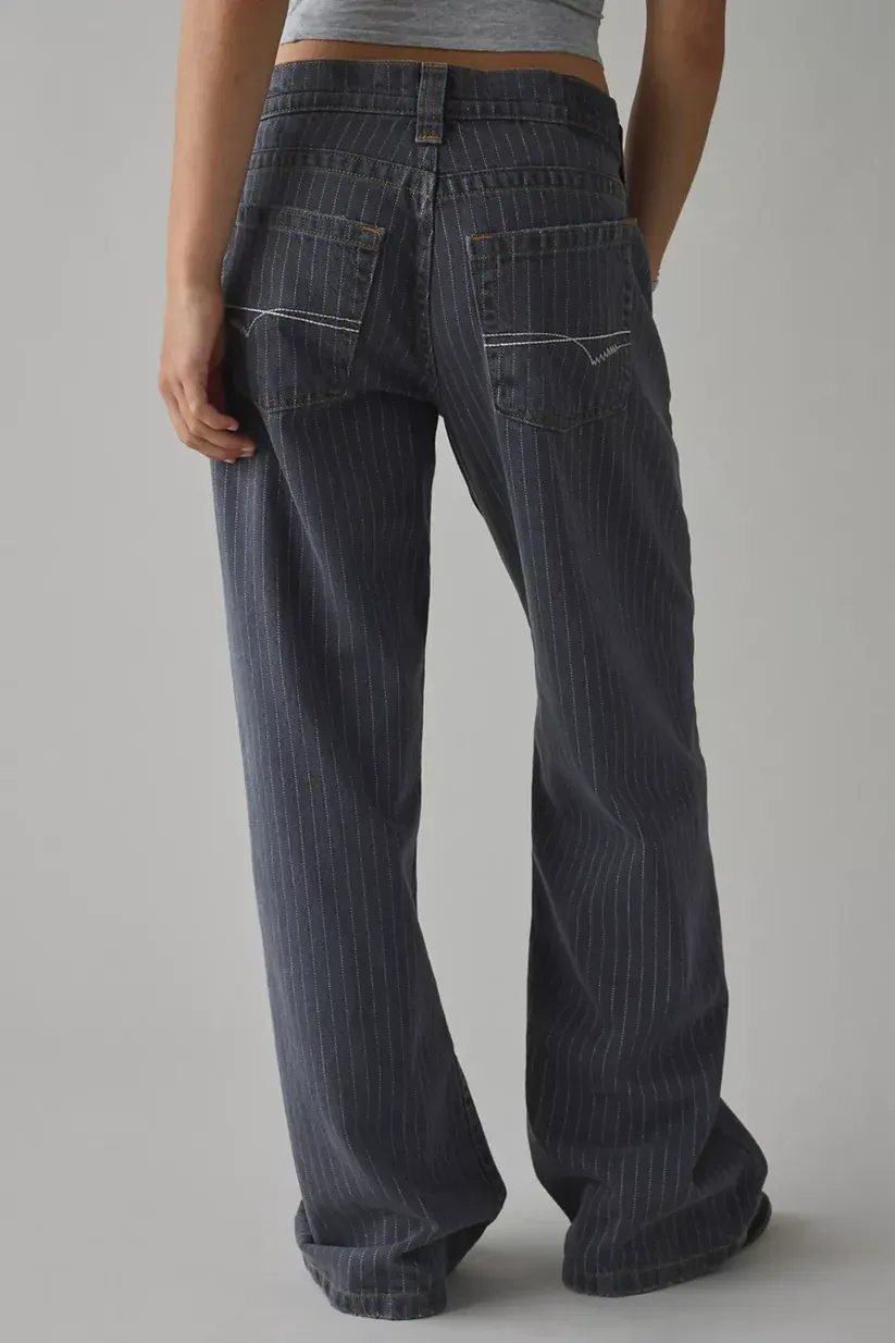 Kayla Printed Pinstripe Jeans (Buy 2 Free Shipping