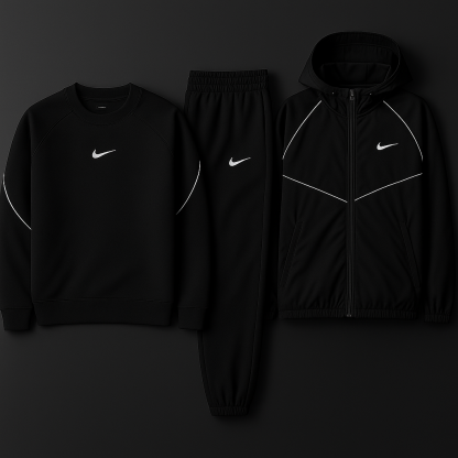 Complete Set - Sweatshirt, Pants and Windproof Hooded Jacket