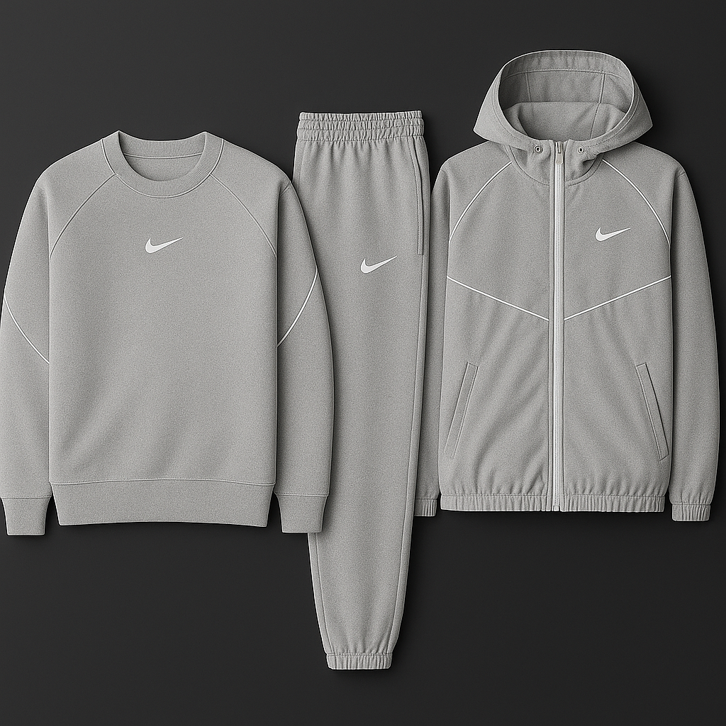 Complete Set - Sweatshirt, Pants and Windproof Hooded Jacket