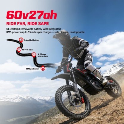 Electric Off Road Adults Black Advanced Dirt Bike EM-5 Pro for Sale