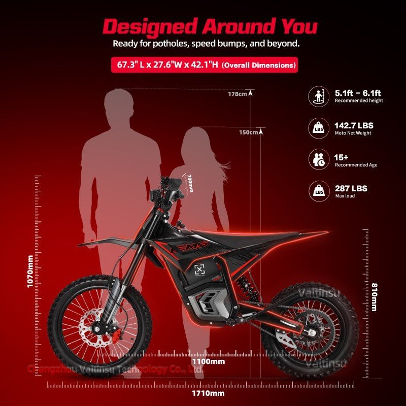 Electric Off Road Adults Black Advanced Dirt Bike EM-5 Pro for Sale