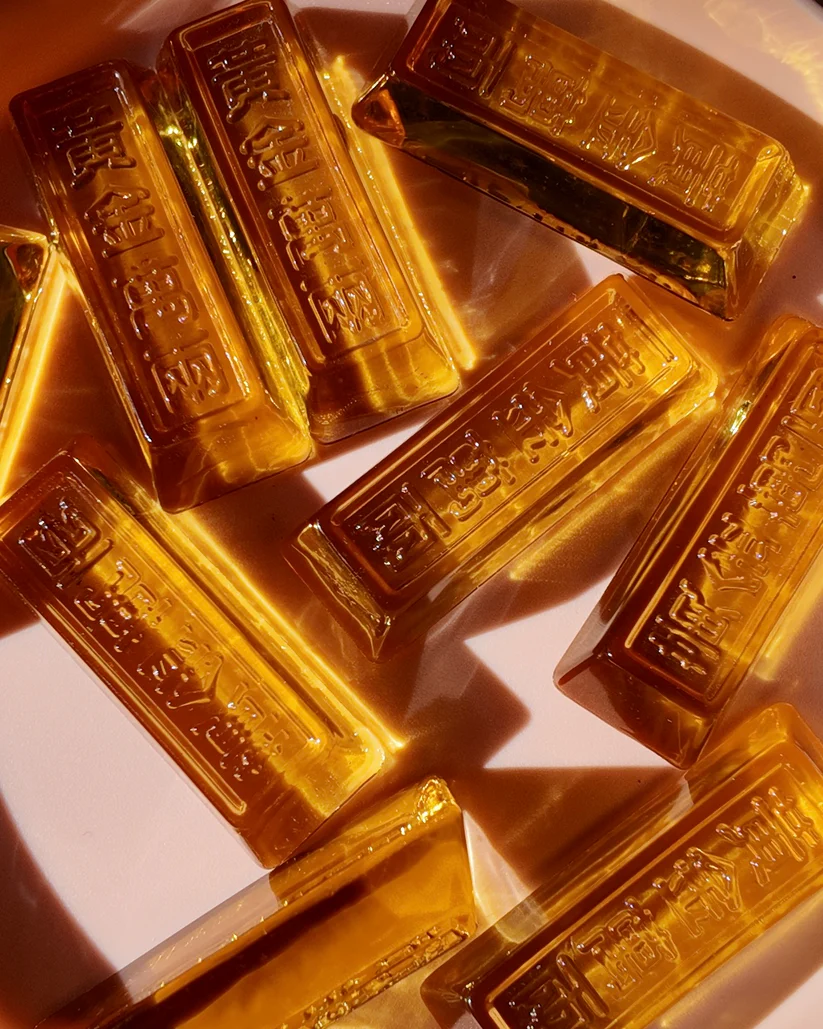 Crystal Glass Gold Bars