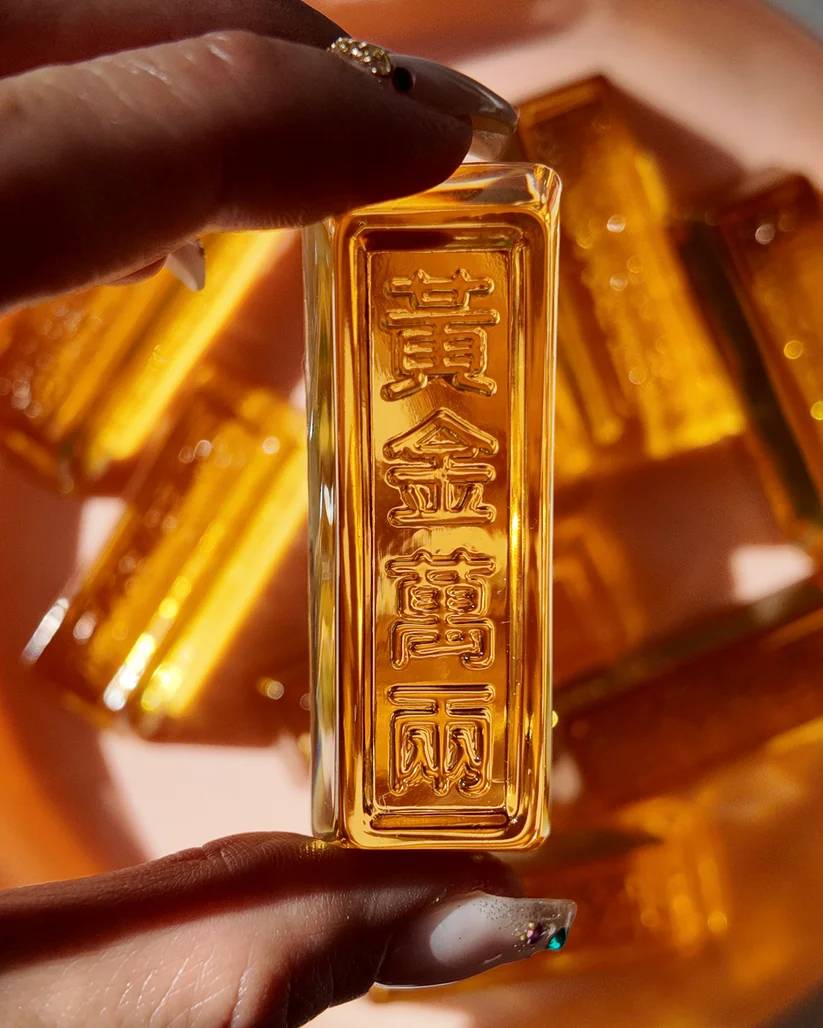 Crystal Glass Gold Bars