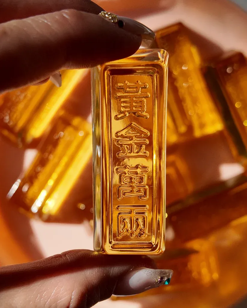 Crystal Glass Gold Bars