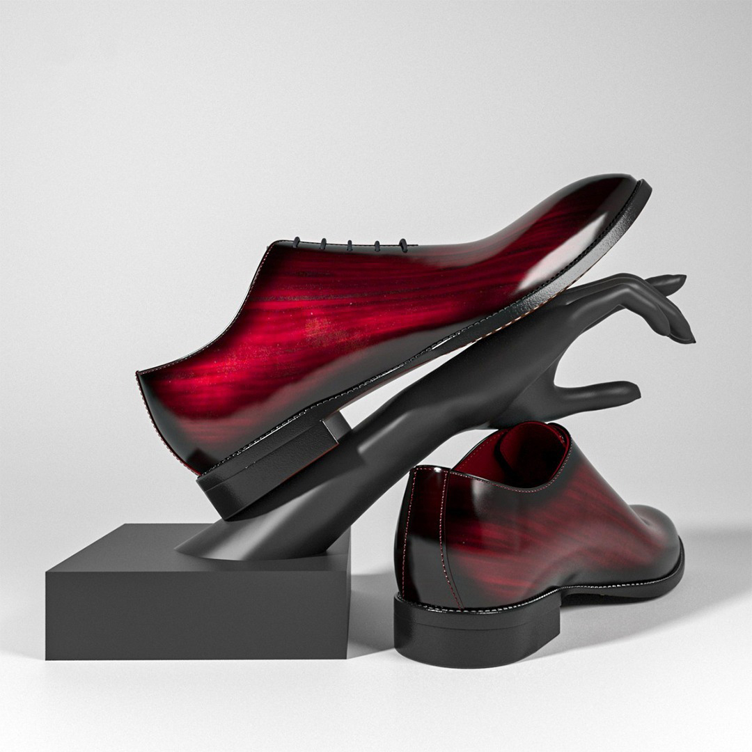 Burgundy-Gleam Oxford Shoes