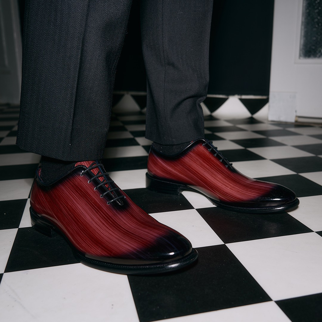 Burgundy-Gleam Oxford Shoes