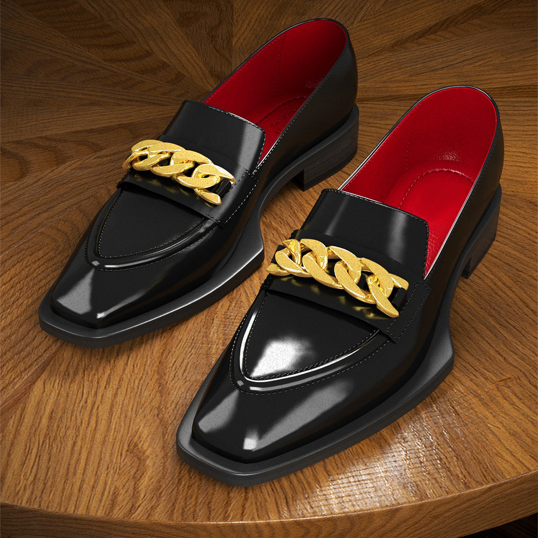 Black - Gold Luster Loafers