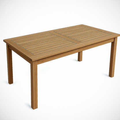 Table de jardin en bois massif avec lattes 180x90x75 cm