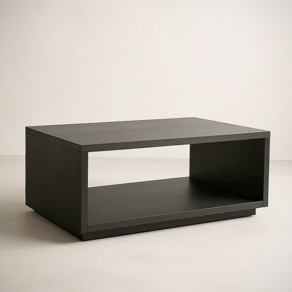 Table basse rectangulaire MDF noir 120x60x40 cm
