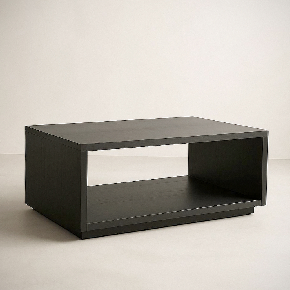 Table basse rectangulaire MDF noir 120x60x40 cm