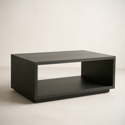 Table basse rectangulaire MDF noir 120x60x40 cm