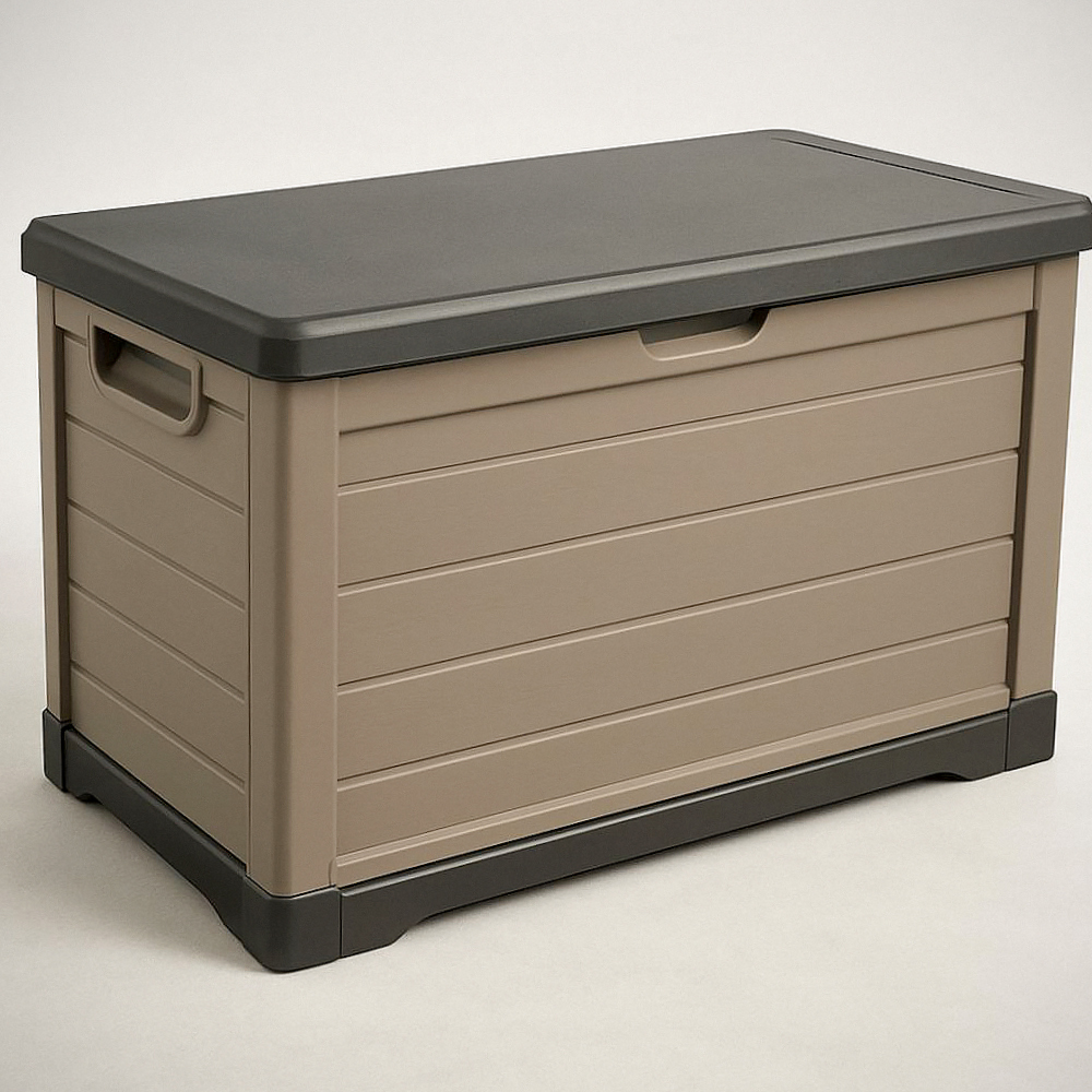 Coffre de Rangement Extérieur en Polypropylène 300L Taupe/Noir