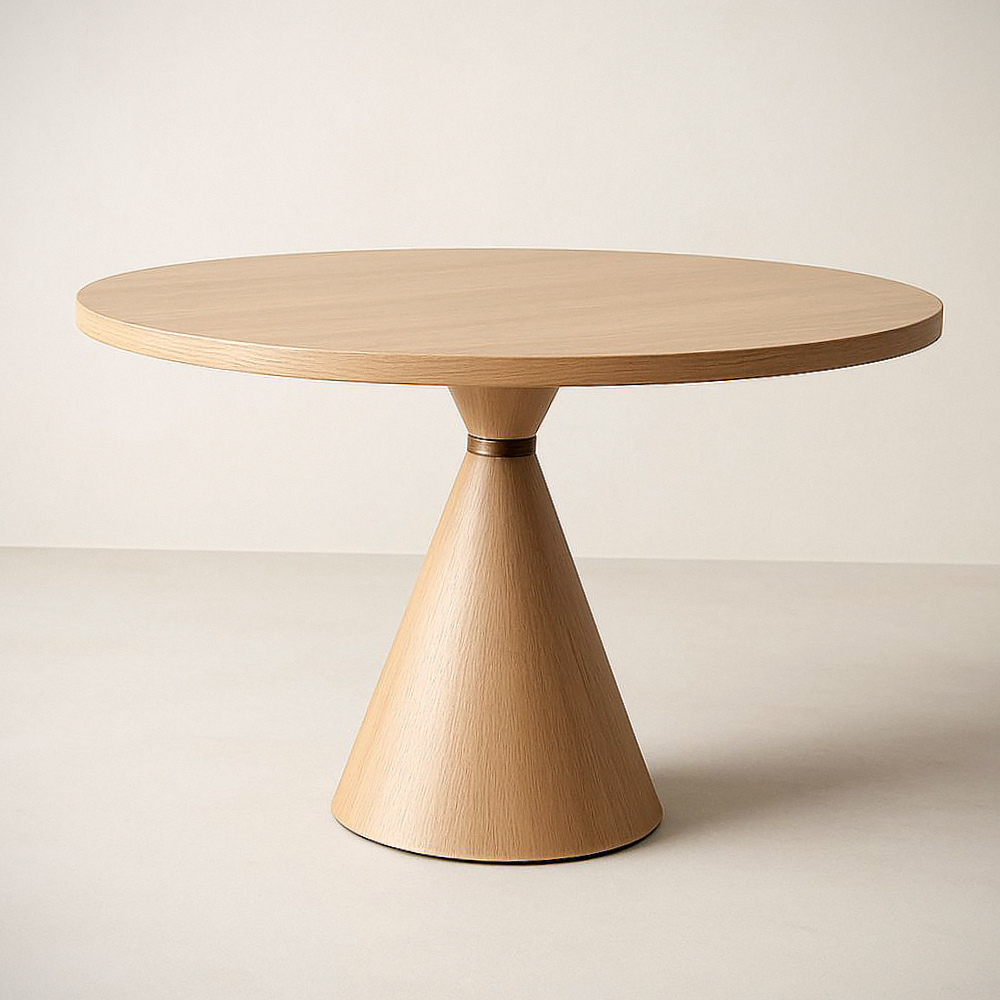 Table de salle à manger ronde en bois chêne naturel