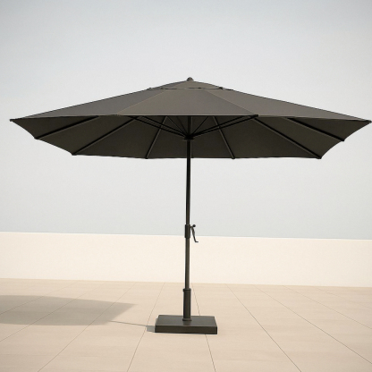 Parasol de jardin rond couleur anthracite