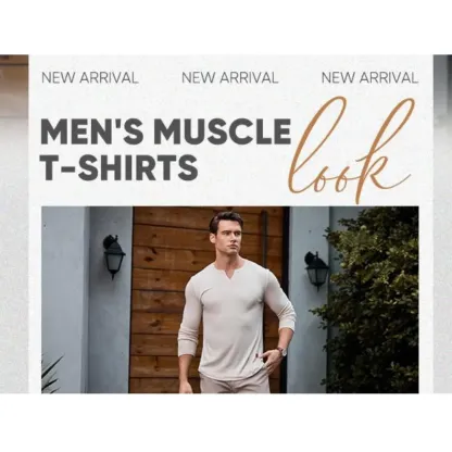 Men's Plain Casual Muscle Shirts for Men Slim Fitted