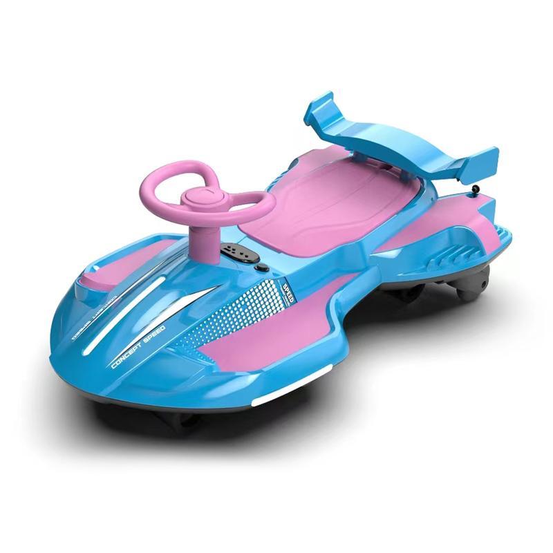 12V Electric Wiggle Car with Pedal, 2 in 1 Wiggle Car Ride On Toys for Kids Ages 3 and Up, Anti-Rollover Flashing Wheels, Bluetooth, Music2,Halloween&Christmas gifts,Devil Drift Car