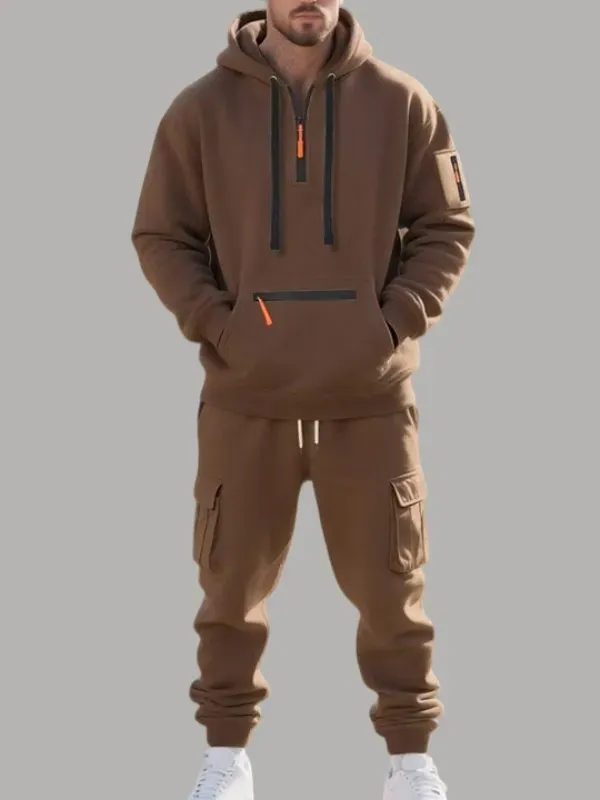 Men's Winter Heavyweight Fleece-lined Casual Set