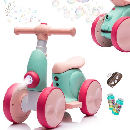 Electric Baby Balance Bike with Bubble Machine,4 in 1 Toddler Balance Bike 