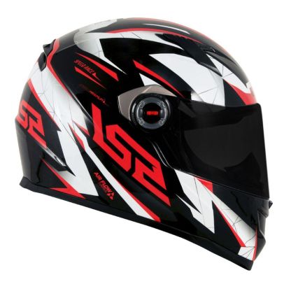 CAPACETE LS2 FF358 CLASSIC DRAZE Preto Branco e Vermelho