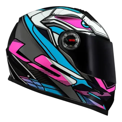 Capacete LS2 FF358 Classic Xdron Cyan/Rosa 4.8 (34 avaliações)