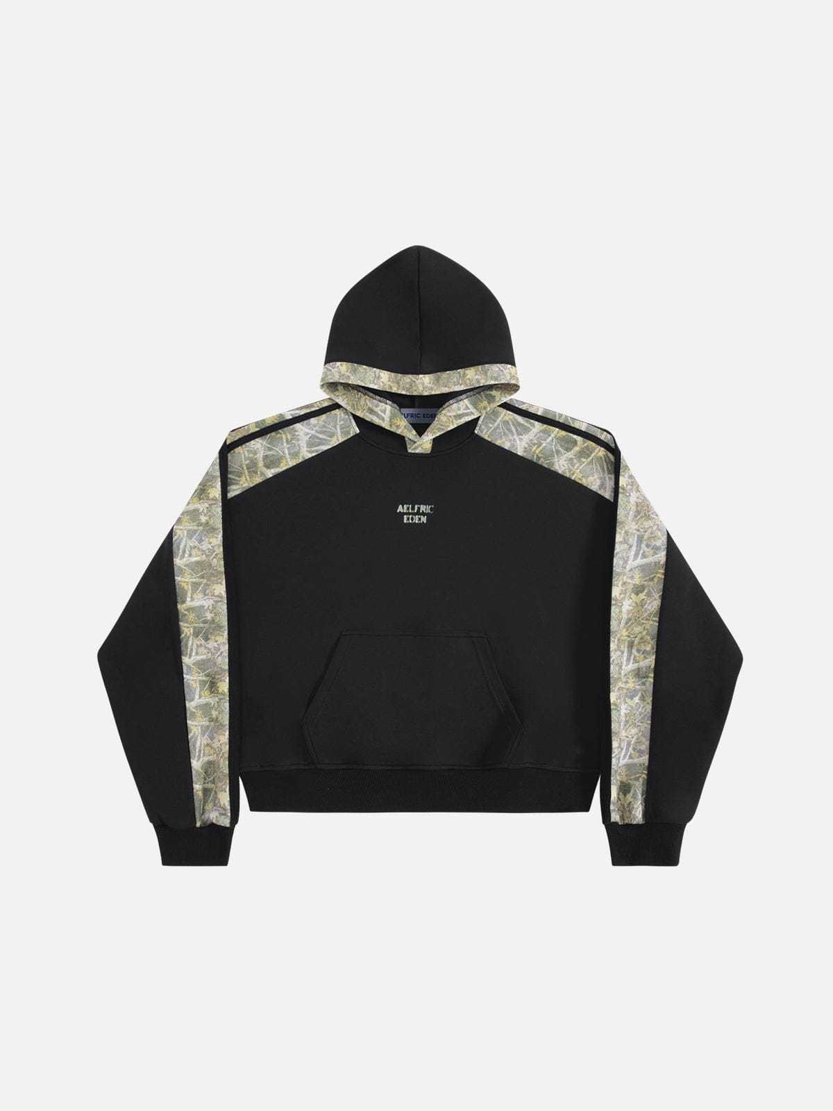 Aelfric Eden Boxy Leaf CAMO Panel Pullover Hoodie