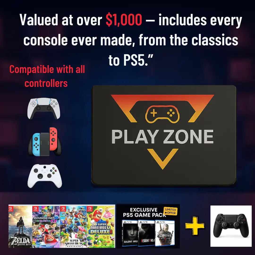 Play Every Console – PS5, Switch, Xbox & 50,000 Games in One with Playzone™ Super Console 1TB