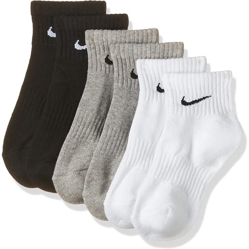 3-Pairs Everyday Cotton Cushioned QUARTER Socks