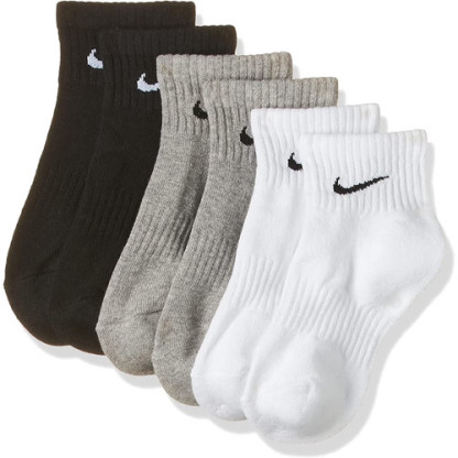 3-Pairs Everyday Cotton Cushioned QUARTER Socks