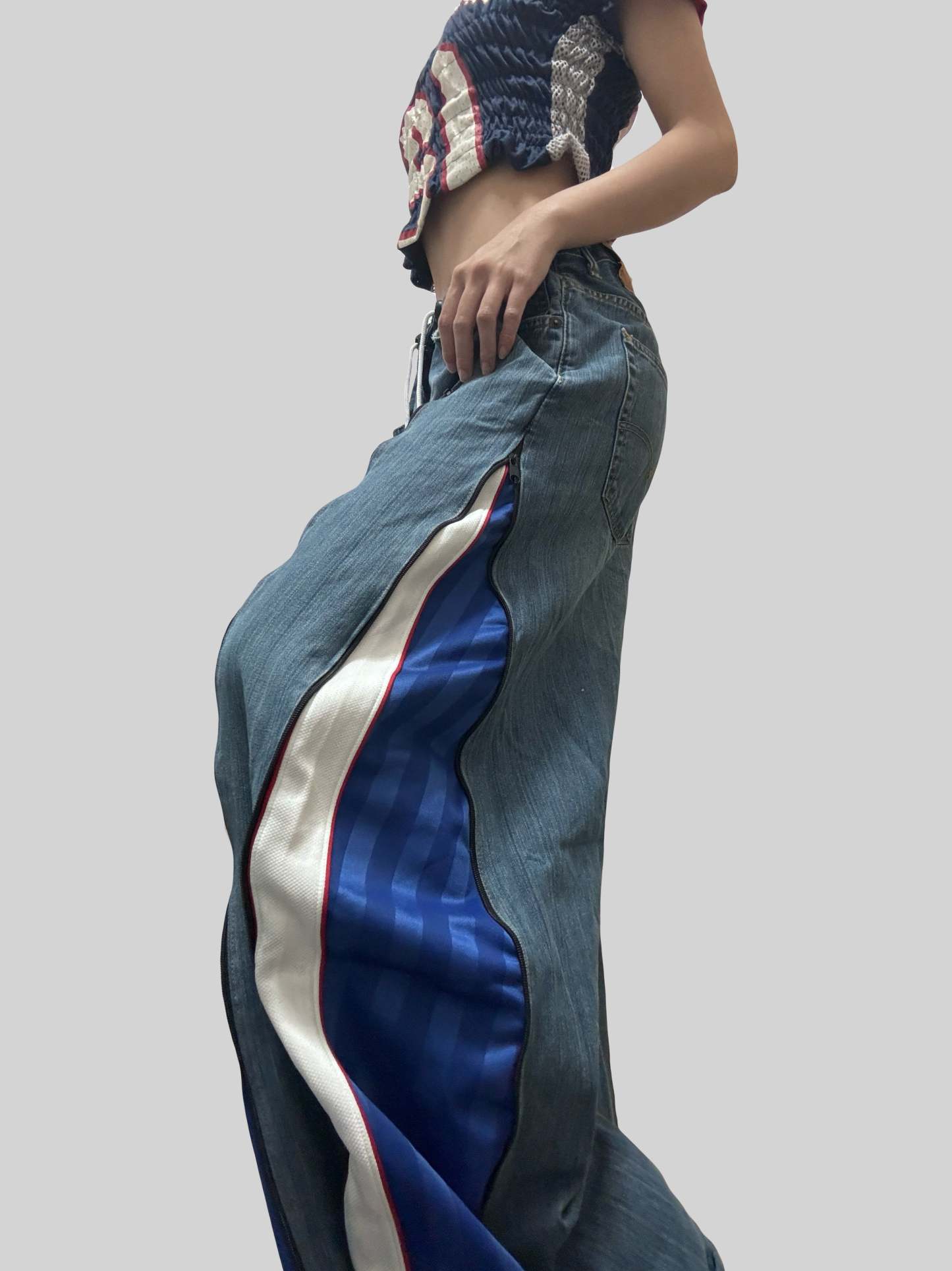 Blue Ad Sweatpants X Levi’s Jeans Remade