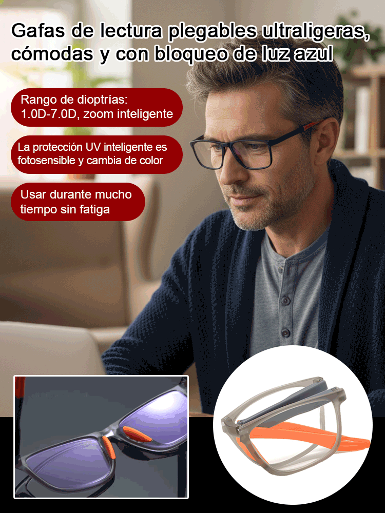 Gafas de lectura plegables ultraligeras con protección contra luz azul