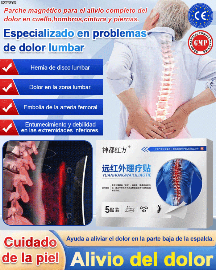 Parche de Terapia Magnética para Alivio del Dolor en Cuello, Hombros, Espalda y Piernas