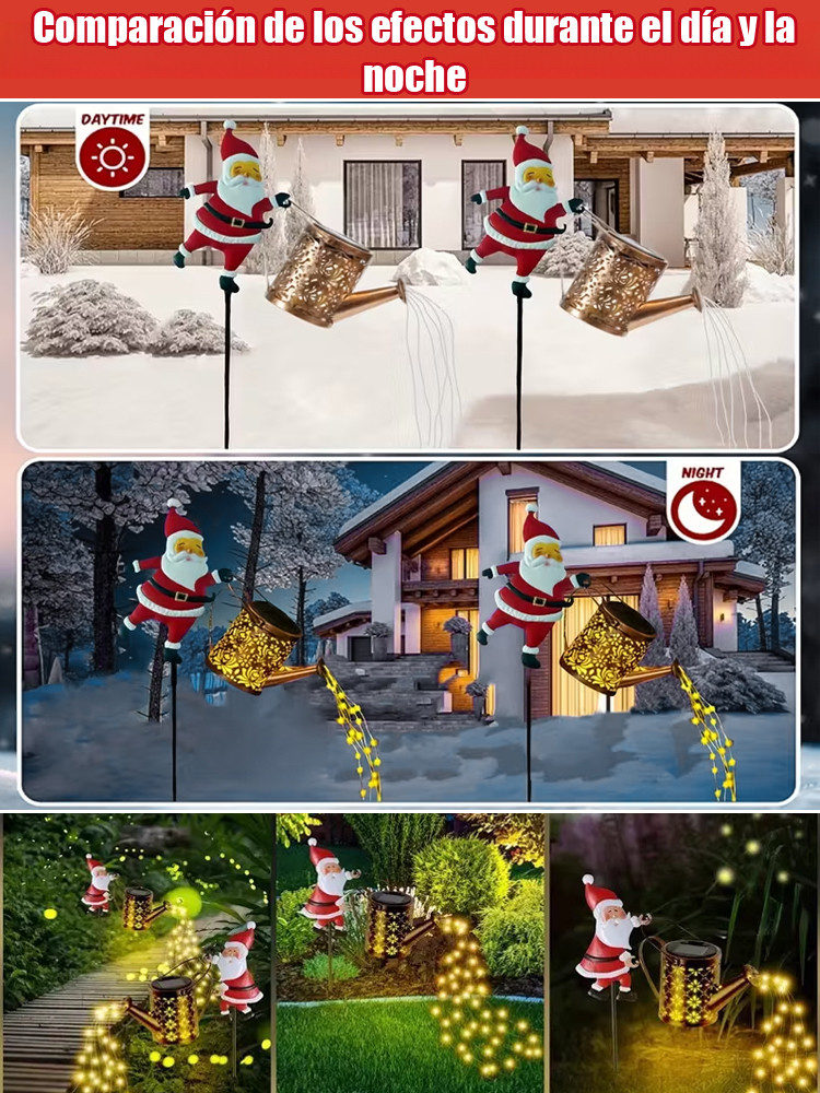 Farol de jardín solar de Papá Noel para césped