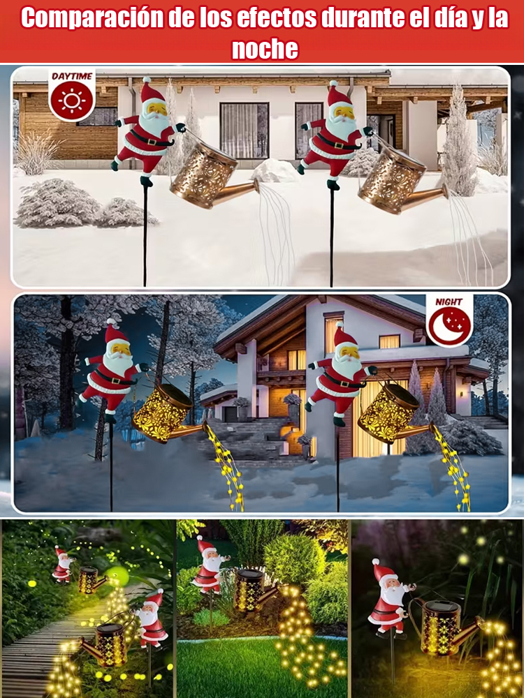 Farol de jardín solar de Papá Noel para césped