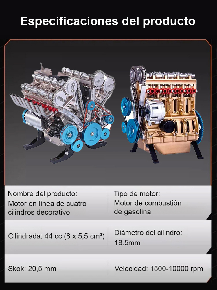 Modelo de motor de cuatro cilindros en línea