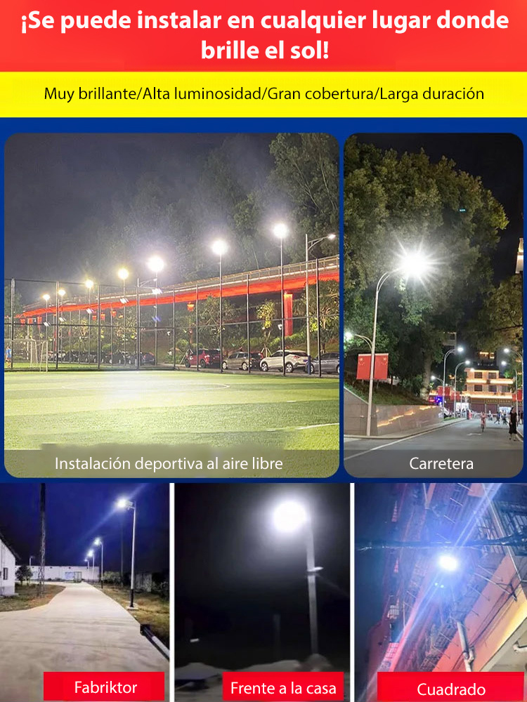 Lámpara solar de iluminación, lámpara de patio exterior, lámpara de carretera con sensor de movimien