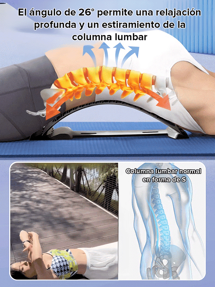Estirador de columna lumbar con masaje y acupuntura magnética