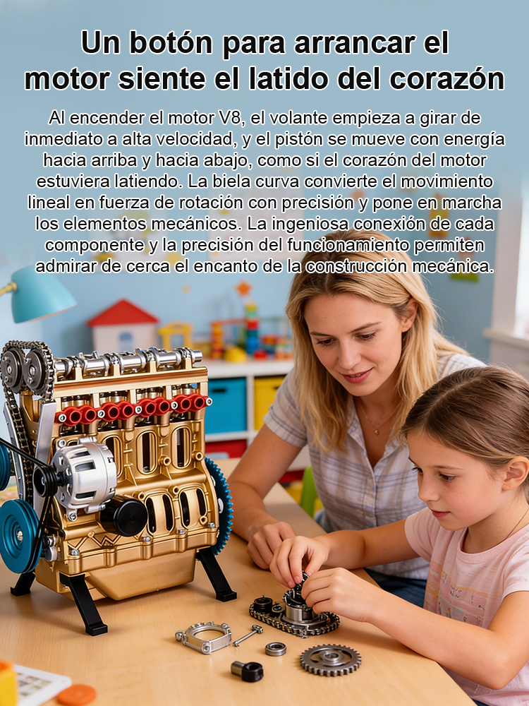 Modelo de motor de cuatro cilindros en línea